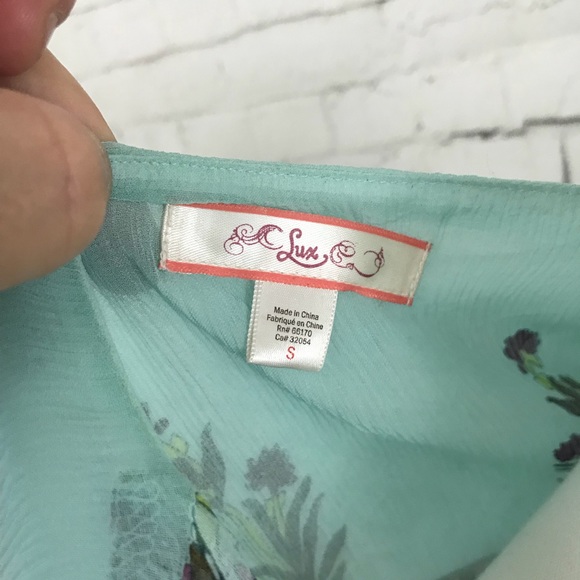 Urban Outfitters Lux Blue silk sheer tunic top - Picture 4 of 7